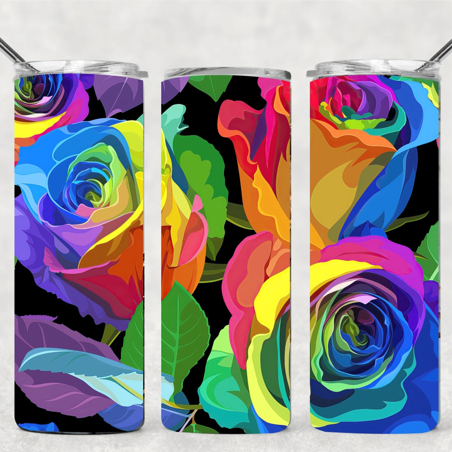 Rainbow Rose Tumbler